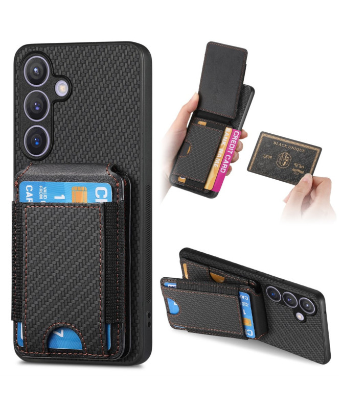 Kardvik - Coque Samsung Galaxy S25 Porte-Cartes en Simili Cuir