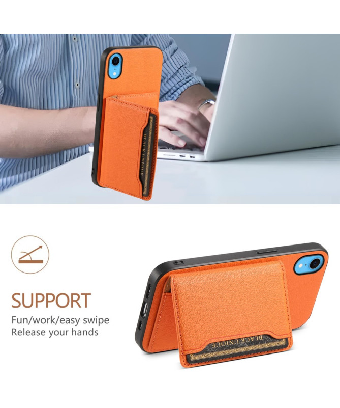 Verduno - Coque iPhone XR en Cuir Texturé Porte cartes