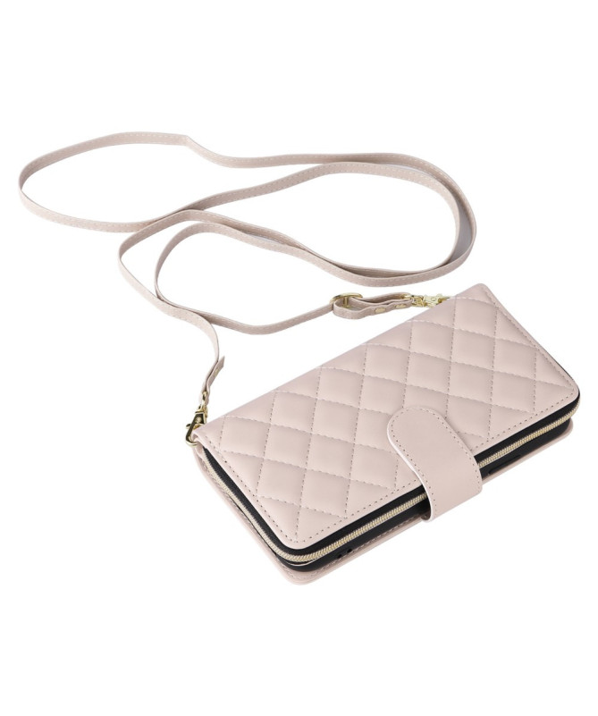 LuxBag - Étui iPhone XR à Bandoulière avec Portefeuille Zippé
