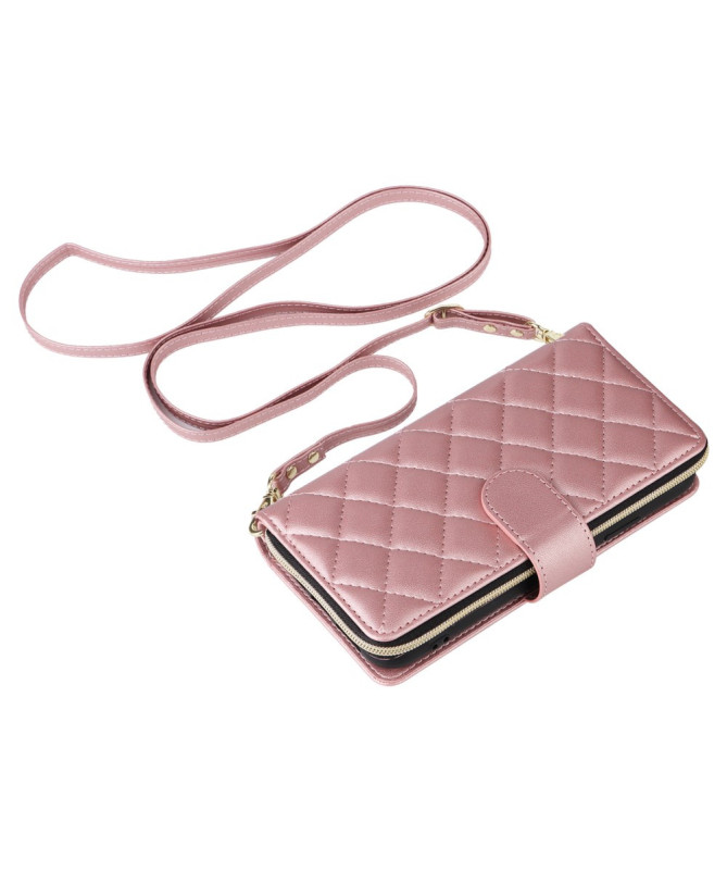 LuxBag - Étui iPhone XR à Bandoulière avec Portefeuille Zippé
