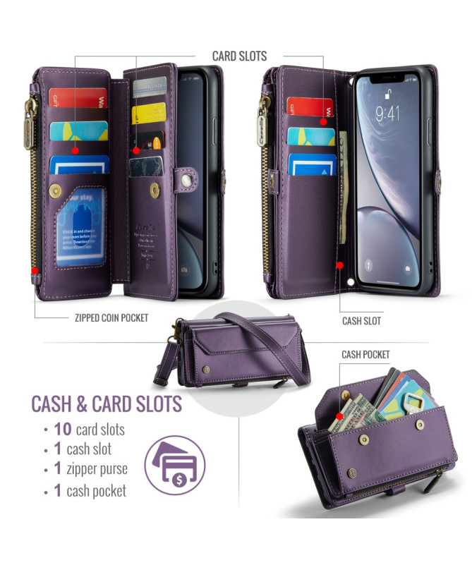 Väska - Housse iPhone XR Portefeuille avec Bandoulière
