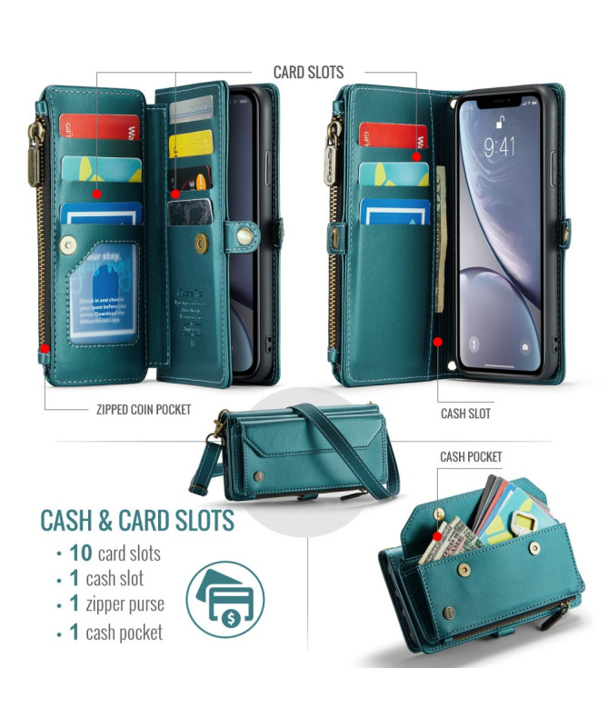 Väska - Housse iPhone XR Portefeuille avec Bandoulière