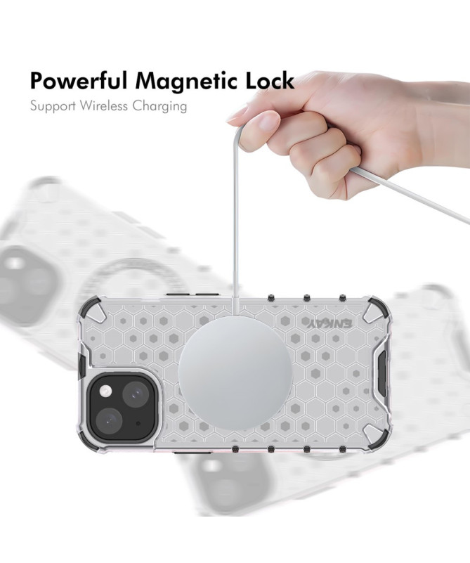 MagNetix - Coque iPhone 14 Plus avec Design Alvéolé et Protection écran