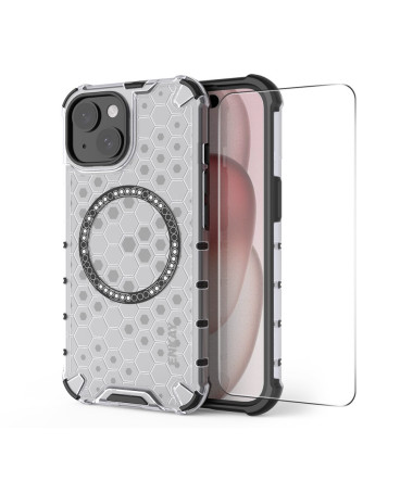 MagNetix - Coque iPhone 14 Plus avec Design Alvéolé et Protection écran