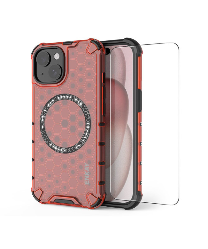 MagNetix - Coque iPhone 14 Plus avec Design Alvéolé et Protection écran