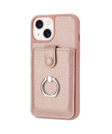 Litchino - Coque iPhone 14 Plus avec Porte-Cartes et Anneau Rotatif