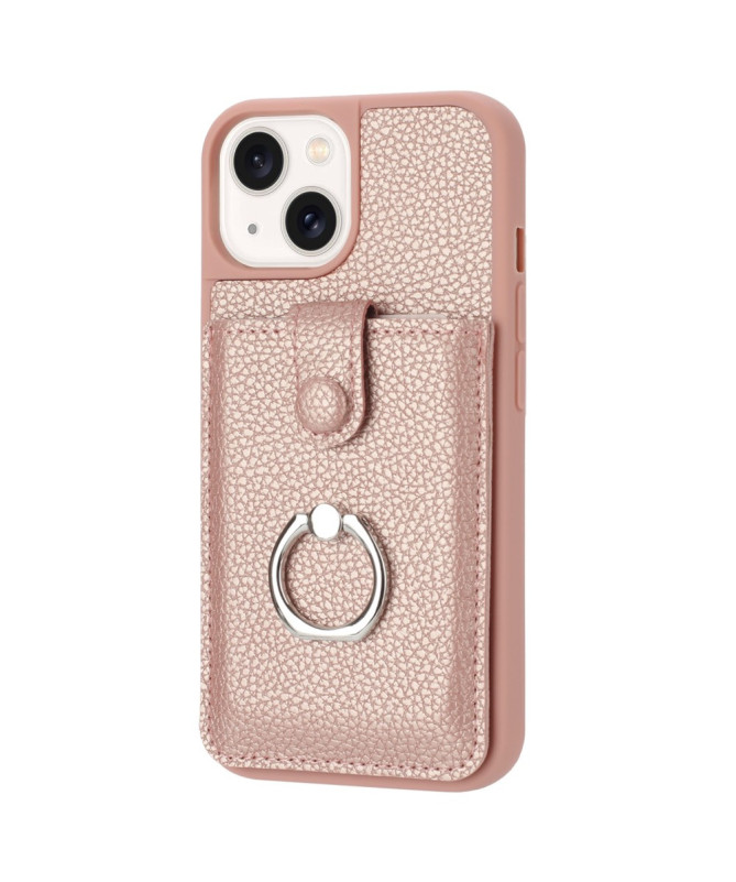 Litchino - Coque iPhone 14 Plus avec Porte-Cartes et Anneau Rotatif