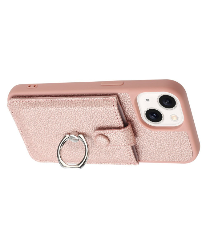 Litchino - Coque iPhone 14 Plus avec Porte-Cartes et Anneau Rotatif