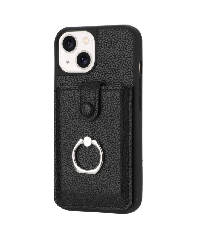 Litchino - Coque iPhone 14 Plus avec Porte-Cartes et Anneau Rotatif