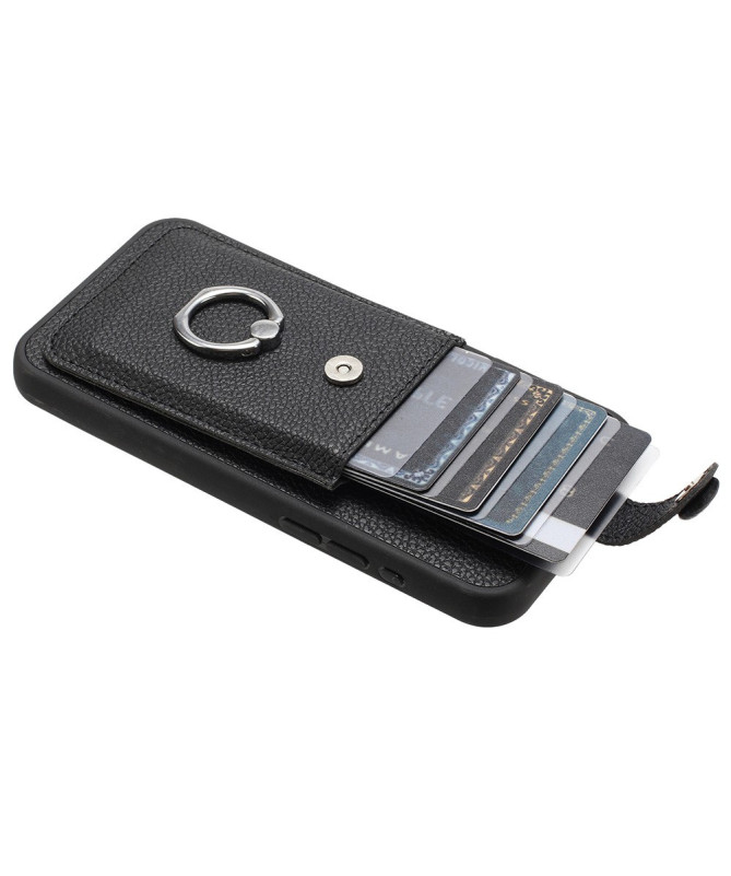 Litchino - Coque iPhone 14 Plus avec Porte-Cartes et Anneau Rotatif