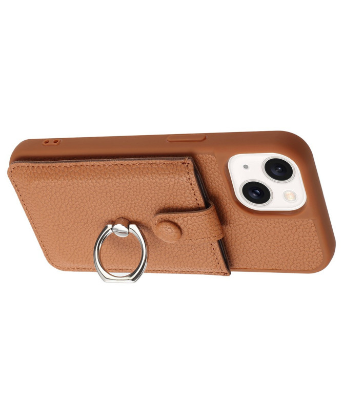 Litchino - Coque iPhone 14 Plus avec Porte-Cartes et Anneau Rotatif