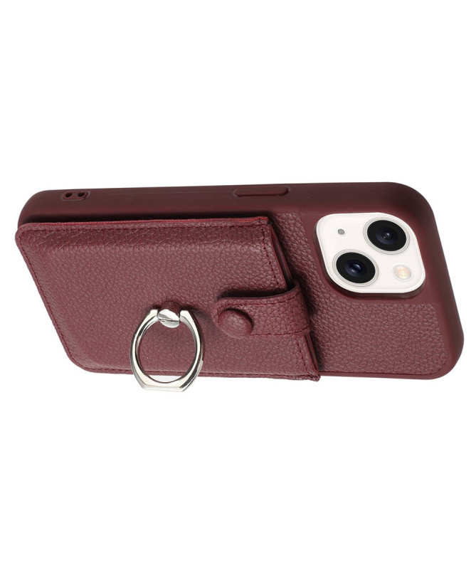 Litchino - Coque iPhone 14 Plus avec Porte-Cartes et Anneau Rotatif