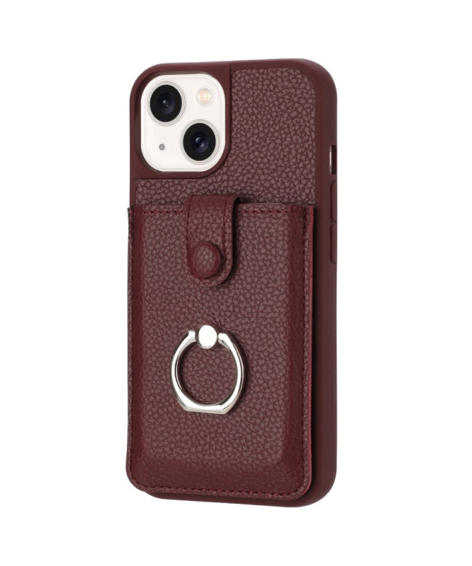 Litchino - Coque iPhone 14 Plus avec Porte-Cartes et Anneau Rotatif