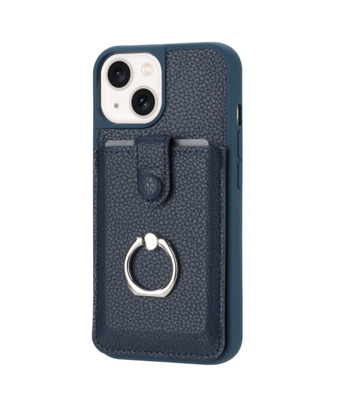 Litchino - Coque iPhone 14 Plus avec Porte-Cartes et Anneau Rotatif