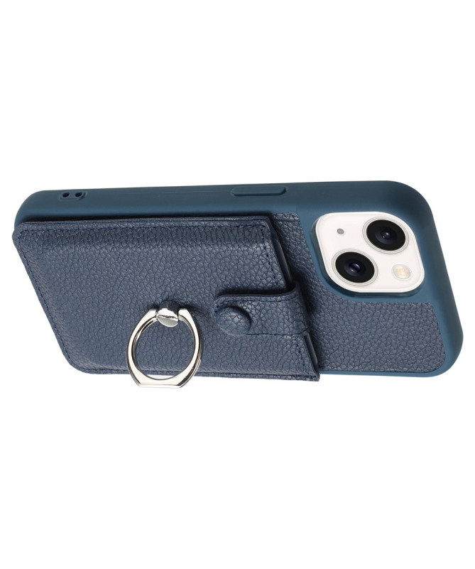 Litchino - Coque iPhone 14 Plus avec Porte-Cartes et Anneau Rotatif