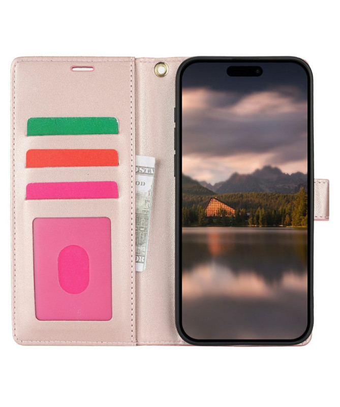 Floryssa - Housse iPhone 14 Plus avec Dragonne et Motif Floral