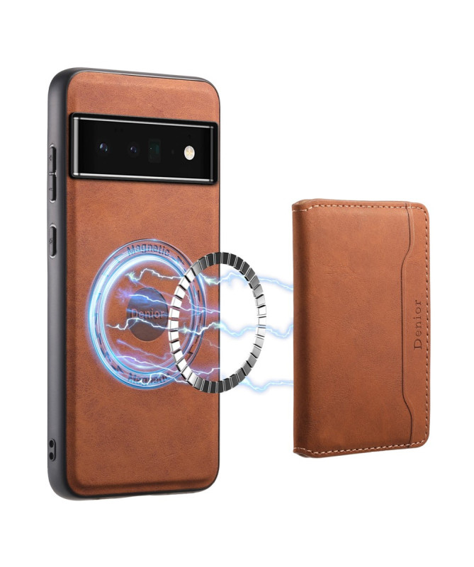 Denior D13 - Coque Rétro Pixel 6 Pro avec Porte-Cartes Détachable
