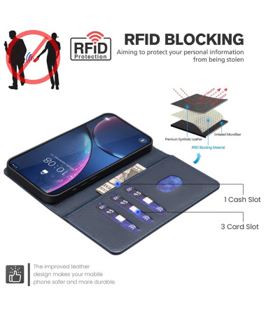 BF32 - Housse OnePlus 13 Porte-Cartes en Simili Cuir Bleu marine - photo 26