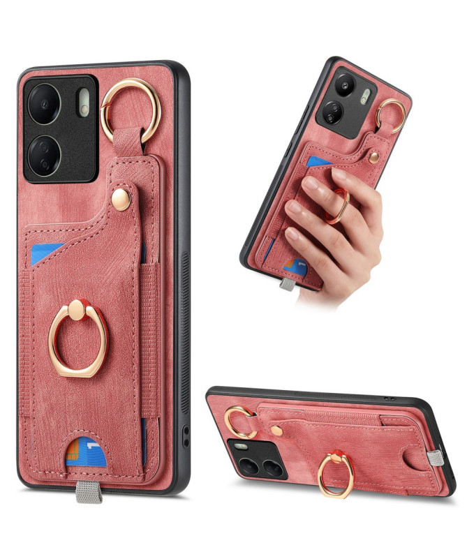 VINTA - Coque Xiaomi Redmi 13C / Poco C65 Portefeuille en Cuir Vintage