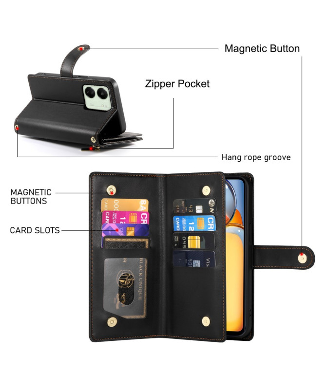 ZippaCase - Housse Xiaomi Redmi 13C / Poco C65 Portefeuille