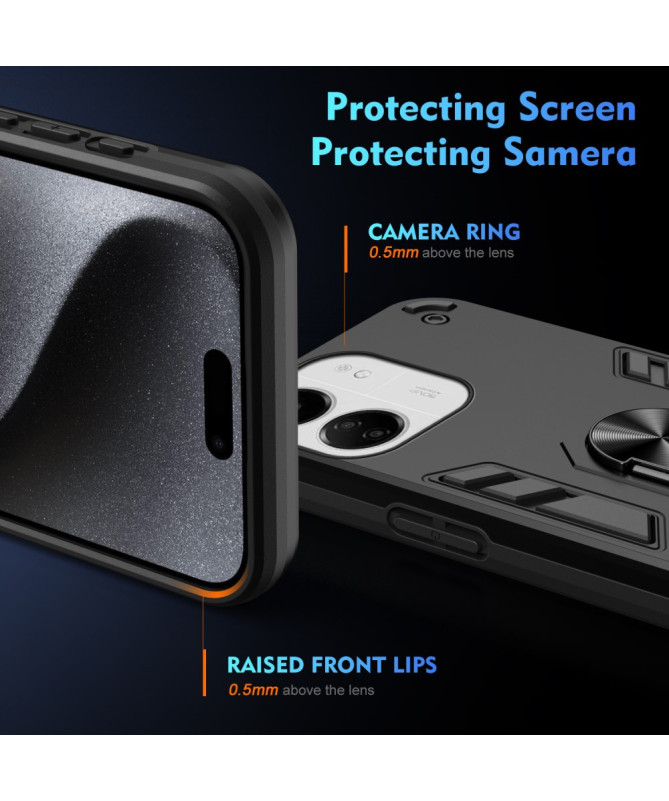 Protego - Coque Xiaomi Redmi 13C / Poco C65 avec Anneau Support