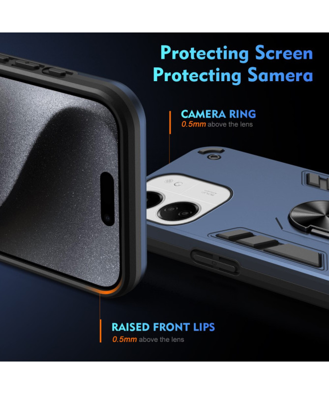 Protego - Coque Xiaomi Redmi 13C / Poco C65 avec Anneau Support