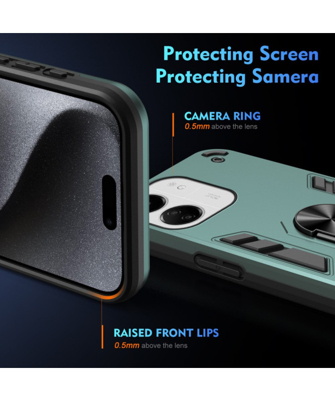 Protego - Coque Xiaomi Redmi 13C / Poco C65 avec Anneau Support