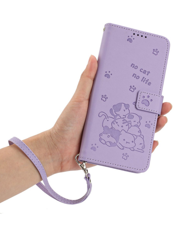 Housse Xiaomi Redmi 13C / Poco C65 Motif Chats avec Lanière