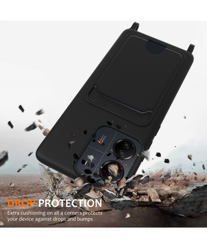 Siliclassic - Coque Xiaomi Redmi 13C / Poco C65 à Cordon et Porte-carte