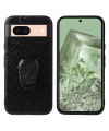 Lusso - Coque Google Pixel 8a Glitter Noire avec anneau