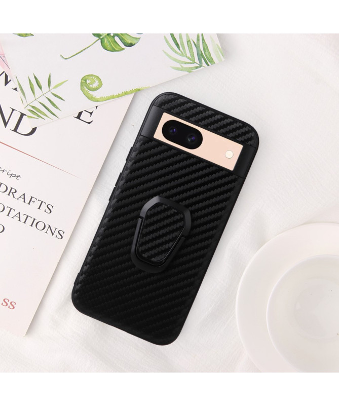 Ferros - Coque Google Pixel 8a en Fibre de Carbone avec Support Rotatif