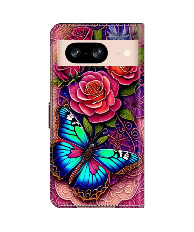 Papilia - Housse Google Pixel 8a Papillon et Roses