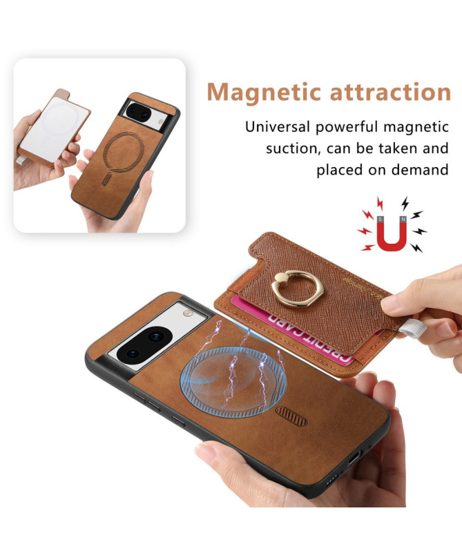 KARTER - Coque Google Pixel 8a avec Porte-Carte Détachable et Anneau