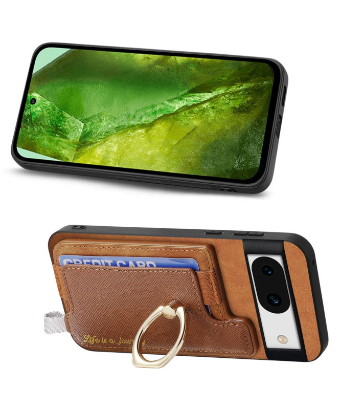 KARTER - Coque Google Pixel 8a avec Porte-Carte Détachable et Anneau