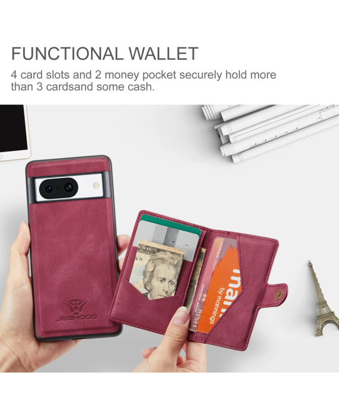 JHOOD - Coque Google Pixel 8a rétro avec pochette magnétique