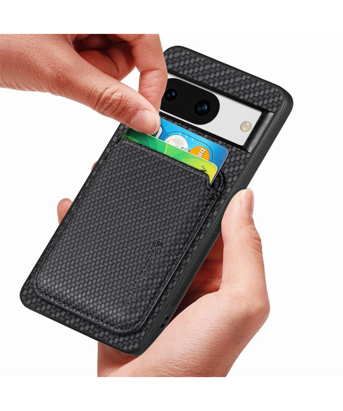 Delphi - Coque Google Pixel 8a Fibre de Carbone Porte-cartes détachable