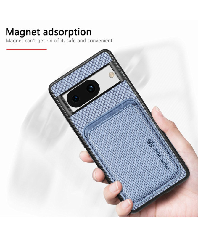 Delphi - Coque Google Pixel 8a Fibre de Carbone Porte-cartes détachable