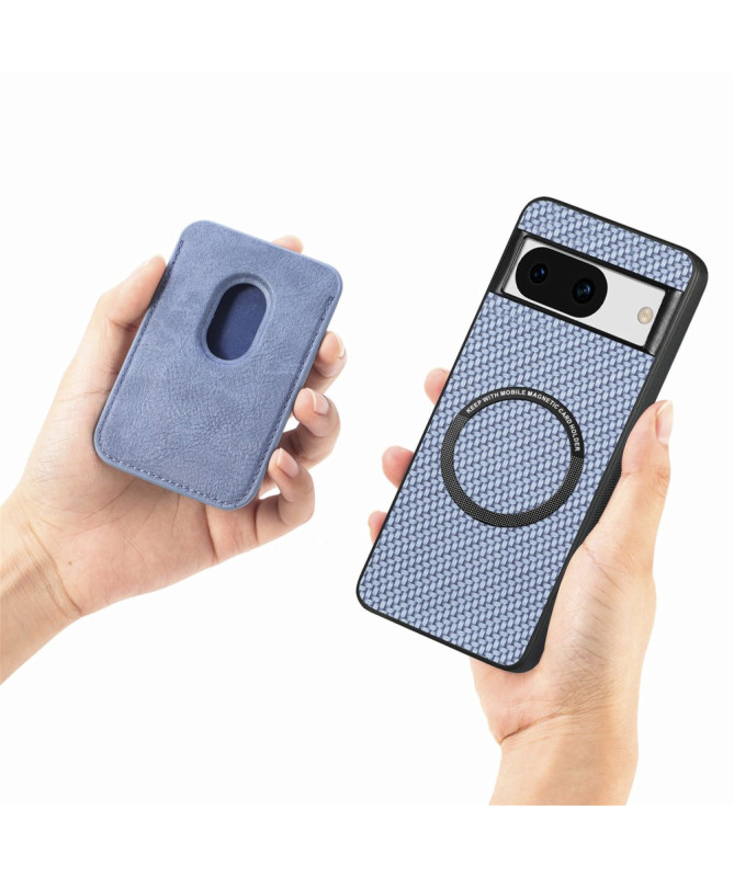 Delphi - Coque Google Pixel 8a Fibre de Carbone Porte-cartes détachable