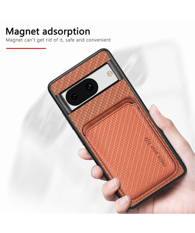 Delphi - Coque Google Pixel 8a Fibre de Carbone Porte-cartes détachable