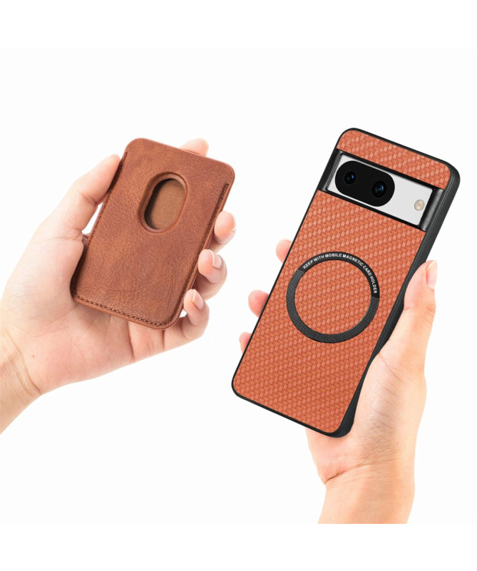 Delphi - Coque Google Pixel 8a Fibre de Carbone Porte-cartes détachable