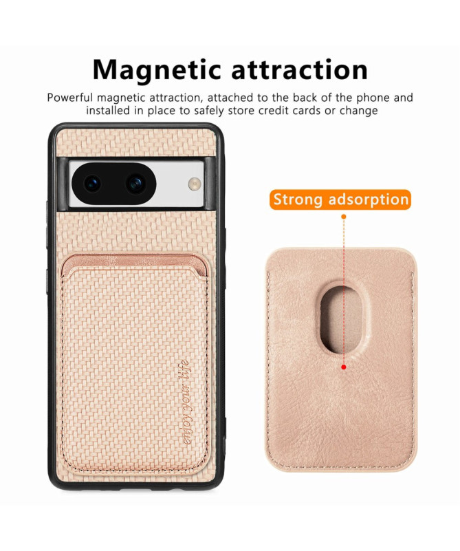 Delphi - Coque Google Pixel 8a Fibre de Carbone Porte-cartes détachable