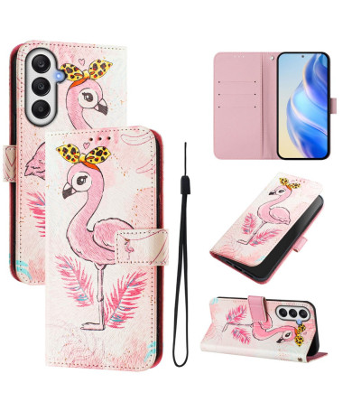 Housse Samsung Galaxy A55 5G Flamant Rose Artistique