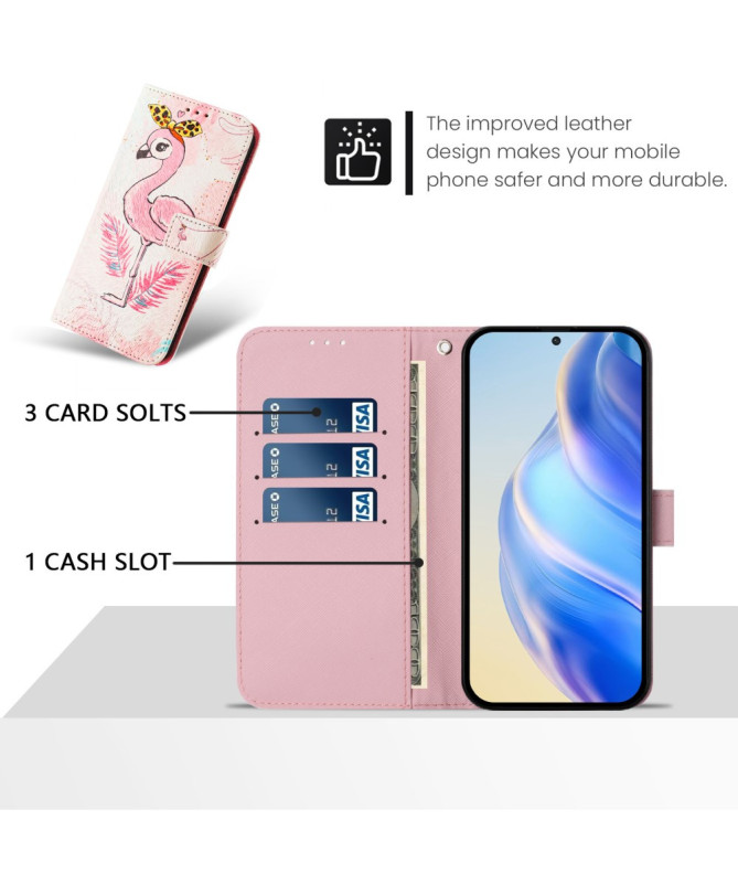 Housse Samsung Galaxy A55 5G Flamant Rose Artistique