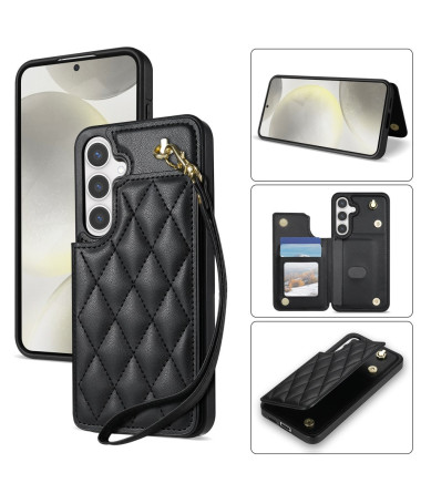 LUXARA - Coque Samsung Galaxy A55 5G avec Sangle et Porte-Cartes Matelassé