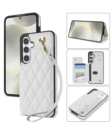 LUXARA - Coque Samsung Galaxy A55 5G avec Sangle et Porte-Cartes Matelassé