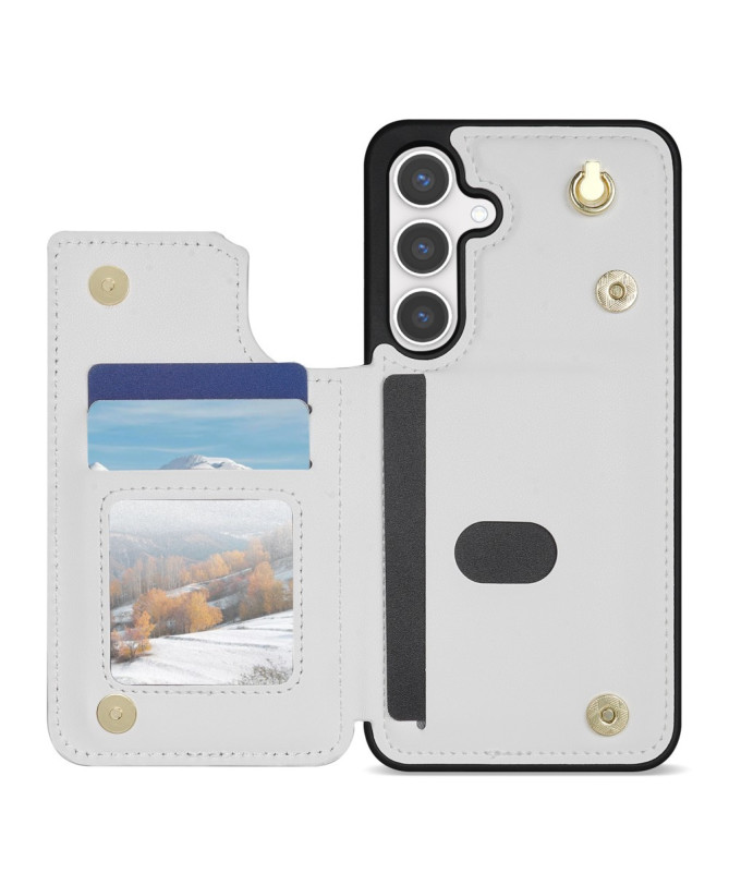 LUXARA - Coque Samsung Galaxy A55 5G avec Sangle et Porte-Cartes Matelassé