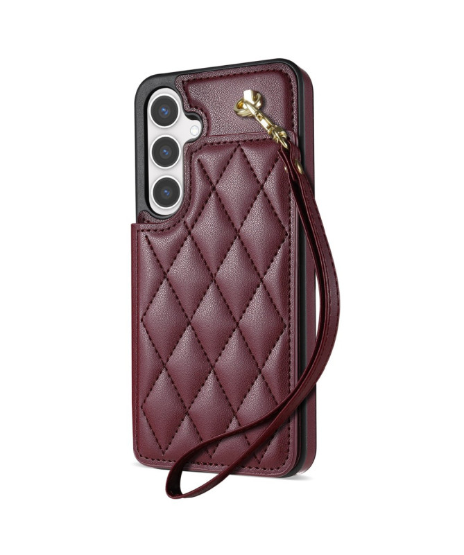 LUXARA - Coque Samsung Galaxy A55 5G avec Sangle et Porte-Cartes Matelassé