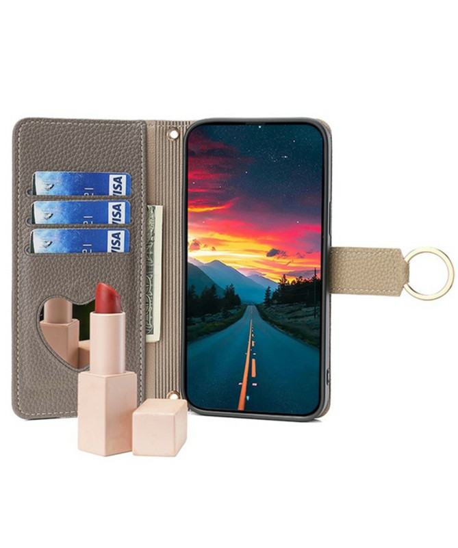 Housse Moto G85 5G luxury portefeuille avec chaîne