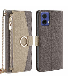 Housse Moto G85 5G luxury portefeuille avec chaîne