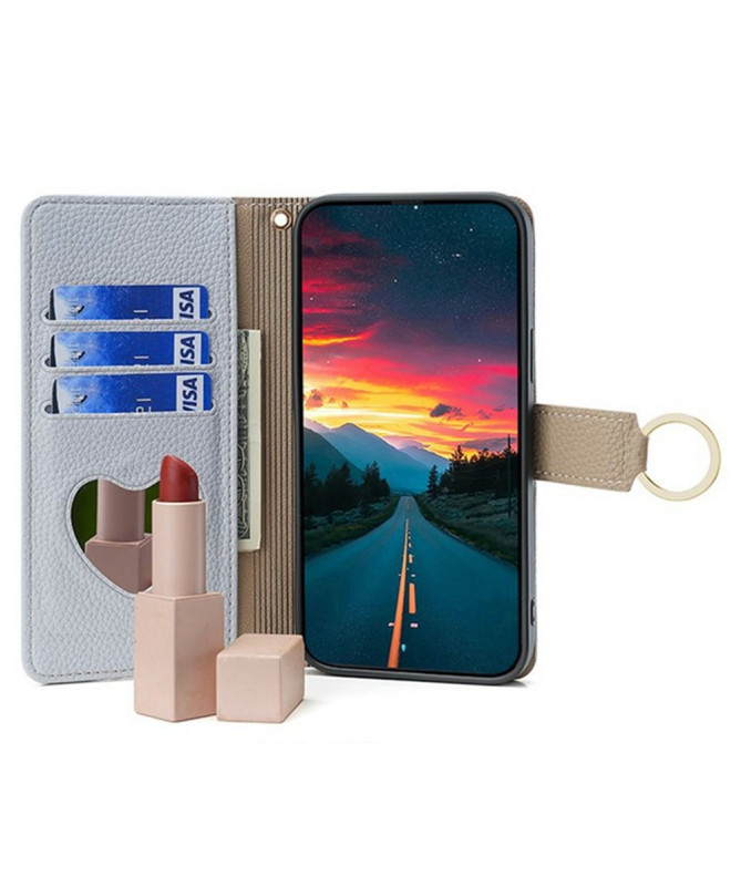 Housse Moto G85 5G luxury portefeuille avec chaîne